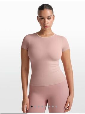 Nike SKIMS NWT RIBBED SEAMLESS SHORT SLEEVE TOP Sz Small